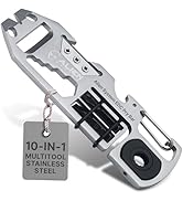 EDC Pry Bar Multitool – 10-in-1 EDC Pry Tool – Pocket Pry Bar, Bottle Opener, Ratchet Wrench, Scr...