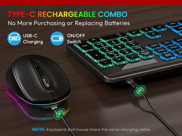 backlit wireless keyboard with quiet and light up keys