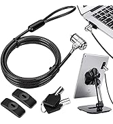 AboveTEK Laptop Lock, Tablet Lock Security Cable, 2 Keys Sturdy Steel iPad Locking Kit w/Adhesive...
