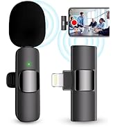 Professional Wireless Microphone for iPhone, iPad, Cordless Lavalier Lapel Omnidirectional Conden...
