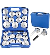 NYXOVA 23pcs Aluminum Alloy Cup Type Oil Filter Cap Wrench Socket Removal Tool Set 1/2
