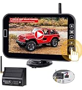 YIMU Solar Magnetic Wireless Backup Camera for Truck Trailer, 7” DVR Portable, 2-Min Easy Install...