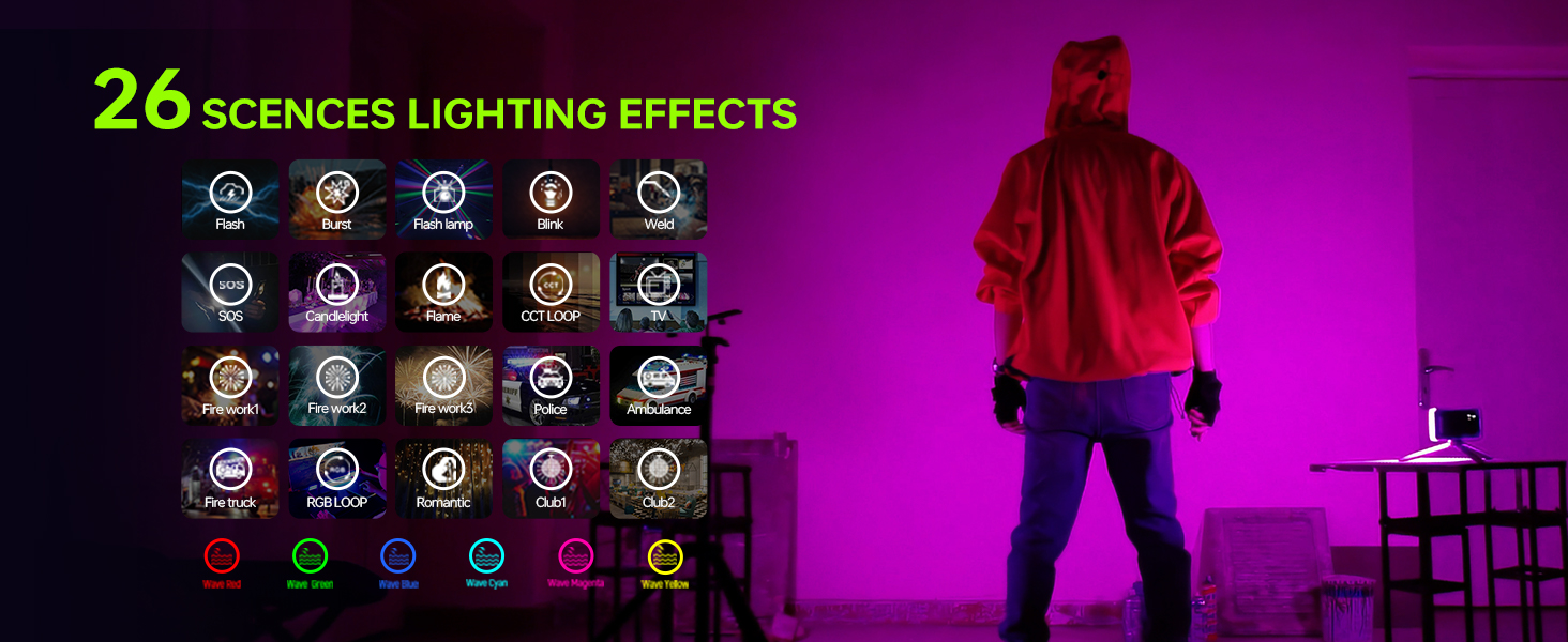 VILTROX Magnetic RGB Video Light 360° Full Color Portable LED Camera Light Panel 