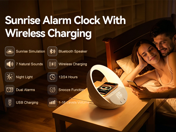 alarm clock with wireless charging