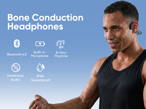 bluetooth6.0 26g lightweight bone conduciton open-ear headphones