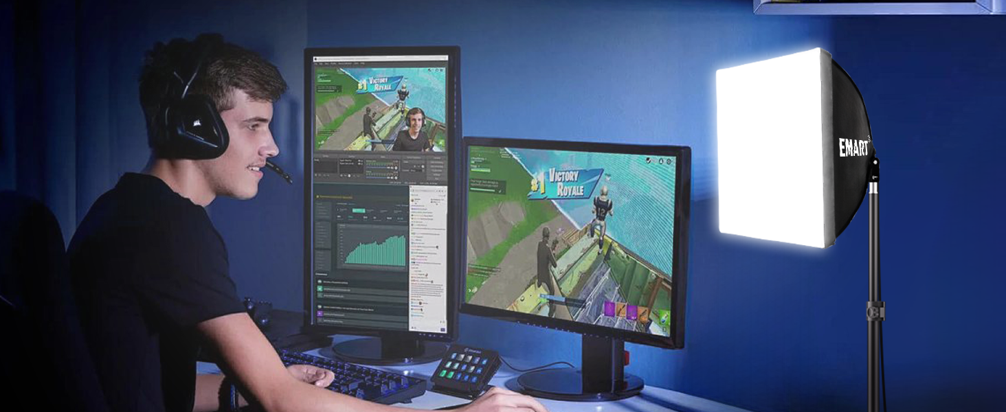 EMART Softbox Lighting Kit, Professional Softbox Photography Lighting Kit game living