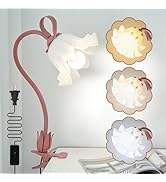 DSYHYL Desk Lamp Flower Clip on Light,3 Color Modes Book Light Flexible Gooseneck LED Reading Lig...