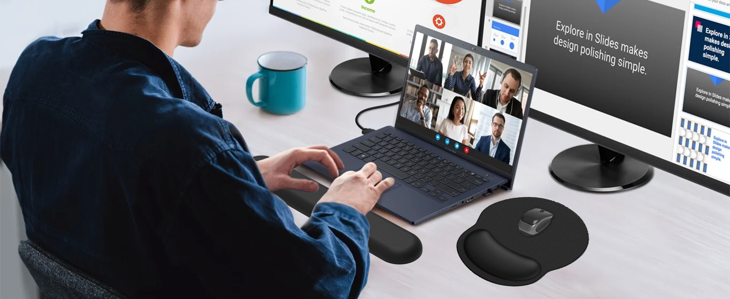 Keyboard wrist rest and mouse pad