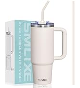 SMLIXE 30 oz Tumbler with Handle, Tumbler with Lid and Straw, Double Wall Vacuum Insulated Travel...