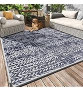MontVoo Outdoor Rug Waterproof-Patio Rug 5x8 Outdoor Carpet Reversible RV Camping Picnic Plastic ...