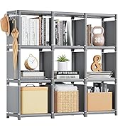 Mavivegue Book Shelf, 9 Cube Storage Organizer, DIY Bookcase, Metal Cube Bookshelf,Tall Book case...