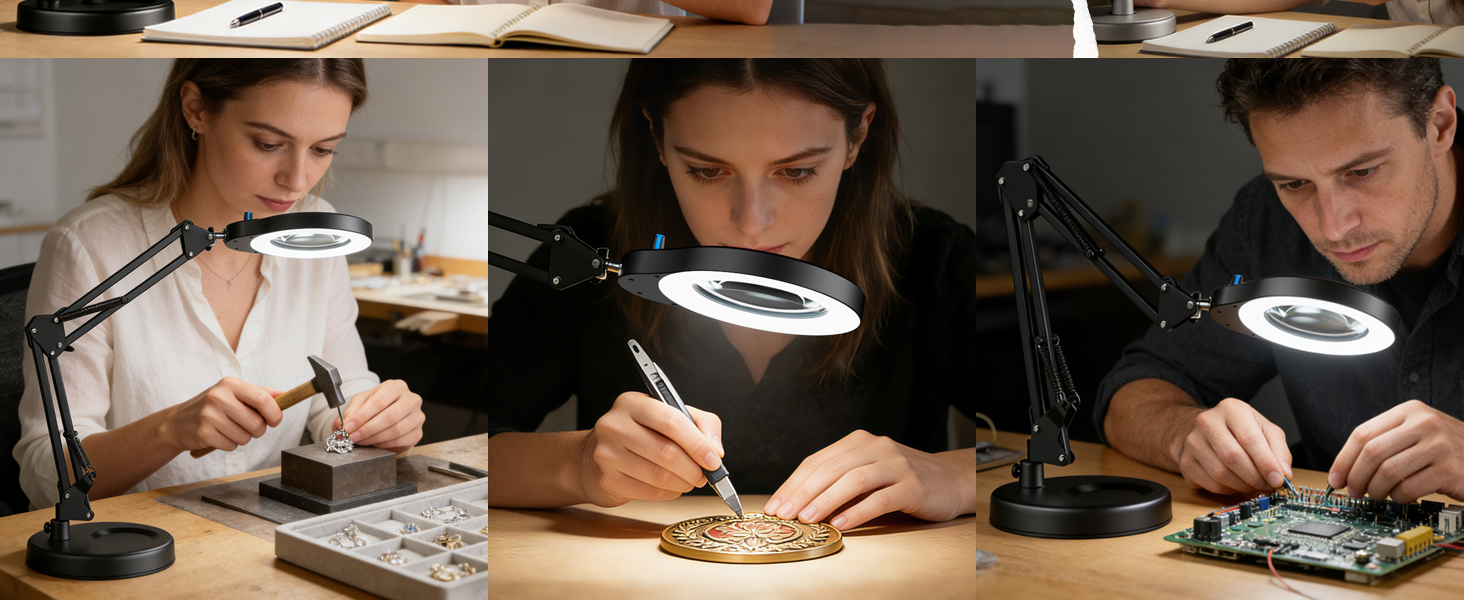 Magnifying Glass with Light and Stand