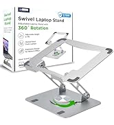 Uncaged Ergonomics Swivel Laptop Stand for Desk, Adjustable Computer iPad Stand for Desk w/ 360 R...