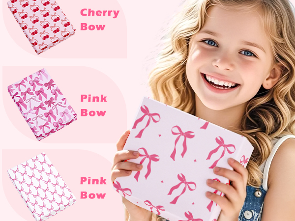 WRAPAHOLIC Pink Bow Wrapping Paper