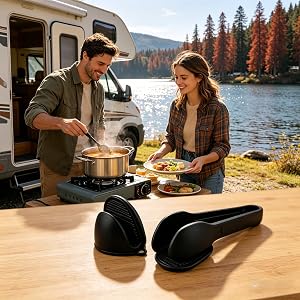 No more dropped casseroles! Non-slip design locks onto plates, pots, and air fryer baskets.
