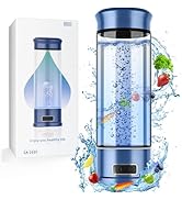 Hydrogen Water Bottle Generator, 5-Min Electrolysis 1500 PPB Smart Water Ionizer with SPE/PEM Tec...