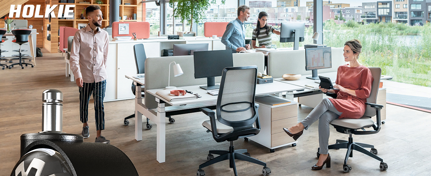 wheel for hardwood floors for office rubber castors set of 5 rolling chair wheel for carpet quiet