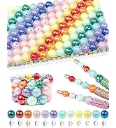 196PCS FIVEIZERO Focal Beads for Pens – 16mm AB Rainbow Acrylic Beads &amp; 10mm Rhinestone Spacers i...
