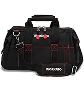 WORKPRO 16-inch Close Top Wide Mouth Tool Storage Bag with Water Proof Rubber Base, W081022A, 16