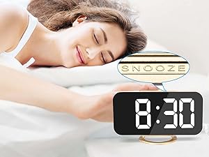 led mirror digital alarm clock