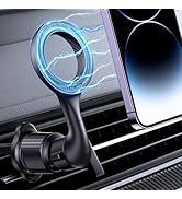 OMOTON for MagSafe Car Mount, [Easily Install] Magnetic Phone Holder for Car with Folding Hook Cl...