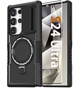 KTUOHU Magnetic Ring Stand for Samsung Galaxy S24 Ultra Case, [Compatible with MagSafe] [Glass Sc...