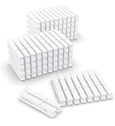 100 Pcs White Clothes pins - 2.9 Inch Wooden Clothespins Cheer Clips | Vibrant for Crafts Classro...