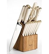 Martha Stewart 16 Piece Lockton High Carbon Stainless Steel Cutlery Kitchen Knife Block Set W/ABS...
