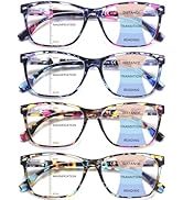 CLASAGA Progressive Multifocus Reading Glasses for Women, Pattern Print Blue Light Block Stylish ...