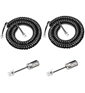 Uvital Telephone Handset Cord Detanglers, 2 Pack Landline Handset Cord Cable 10Ft Uncoiled(1.2 Ft...