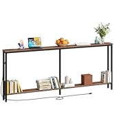 CHOEZON 78.7" Narrow Console Table with Charging Station, Behind Couch Table with 2 AC Outlets, 1...