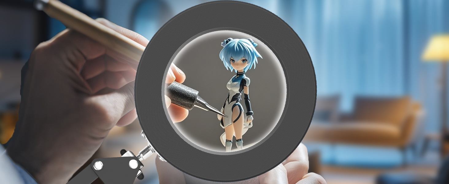 Micro-engraving desk magnifying glass with light and stand