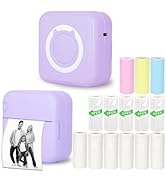 Vicbear Mini Thermal Printer, Inkless Sticker Printer with 14 Rolls Paper, Bluetooth Portable Pri...