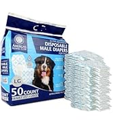 American Kennel Club Male Dog Wrap, Disposable Diapers with Wetness Indicator, Large, 50 Count
