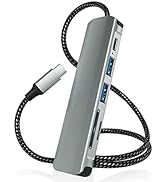 USB C Hub Multiport Adapter, 6 in 1 HDMI Dongle Converter with 50cm Cable, USB 2.0 &amp; 3.0 5Gbps Da...
