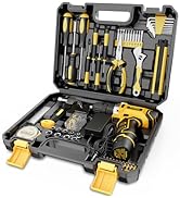 Sundpey Home Tool Kit with Drill - 166-Piece General Basic Home Repair Tool Set with 12V Cordless...