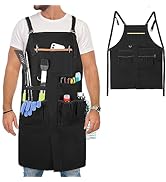 HODRANT Heavy-duty BBQ Grilling Apron, Outdoor Cooking Apron for Men &amp; Women Chef with Dual Shoul...