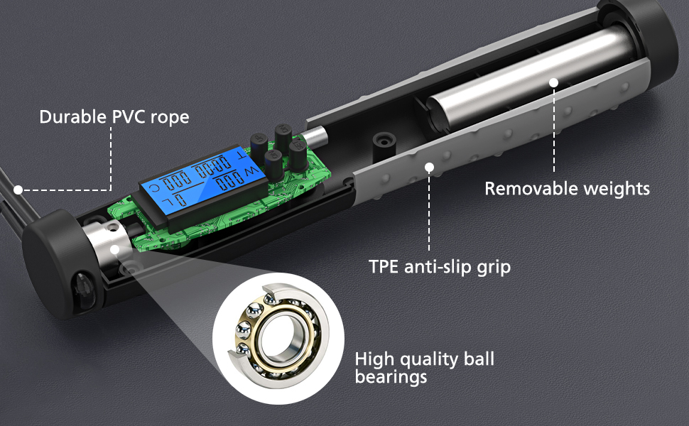 jump rope with high quality ball bearing providing smooth turn and void tangle