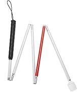 Blind Walking Cane Foldable Guide Stick, Reflective Blind Guiding Cane Crutch 5 Sections Folding ...