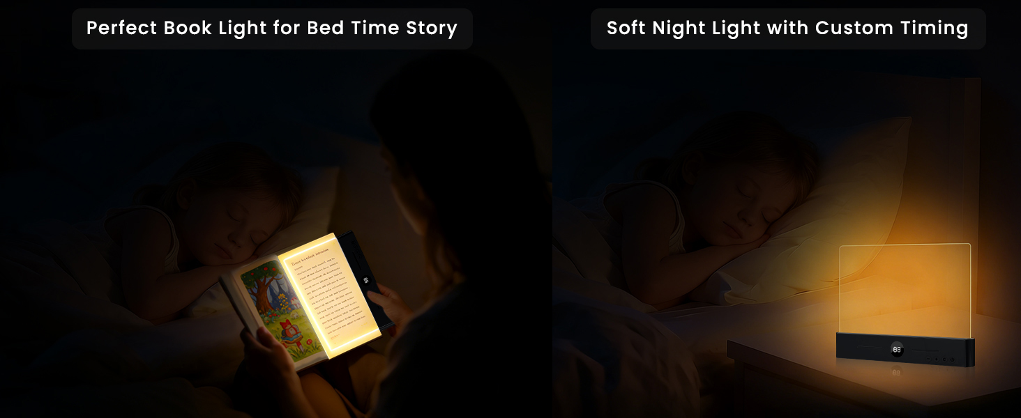 easuntec book light reading light at night reading lights for books in bed flat book light black 04