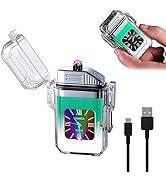 YOZWOO Electric Lighter - Rechargeable USB, Windproof, Flameless, Waterproof with Smart Chip for ...