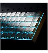 XVX White Shine Through Keyboard Keycaps, Forged Carbon Texture Cherry Profile Keycap Set, Side P...
