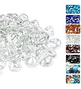 GRISUN Ultra White Fire Glass Diamonds for Fire Pit, 1 Inch High Luster Reflective Tempered Glass...