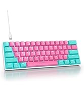 SbocKeeb Portable 60% Mechanical Gaming Keyboard, 60 Percent Red Switch Keyboard LED Backlit, 61 ...