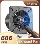 Amico 8 inch Shutter Exhaust Fan with Remote