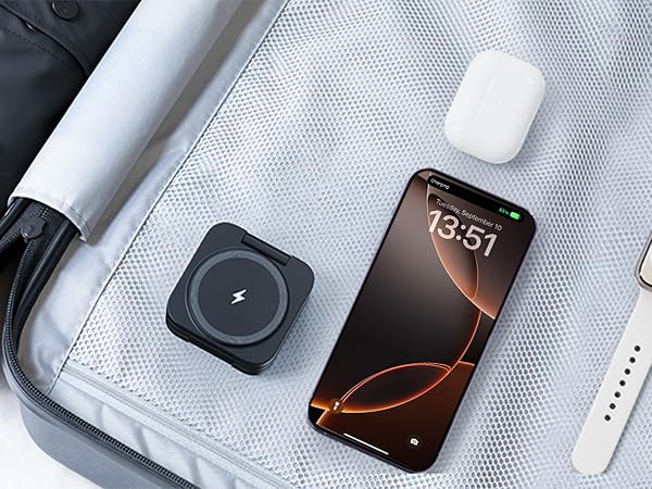 wireless apple charging station for travel portable easy to carry