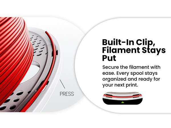 built-in filament clip