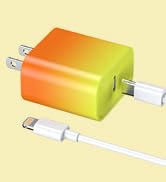 Phone Charger, 2 Pack 20W PD USB C Wall Fast Charger Adapter with 2 Pack 6FT Type C to Lightning ...