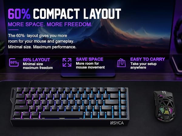 60% percent keyboard Hall Effect rapid trigger magnetic switches mechanical gaming keyboards