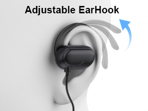 Open Ear Headset Wired Type USB-C Sport Earphone with Microphone Volume Control Rotatable Earhook